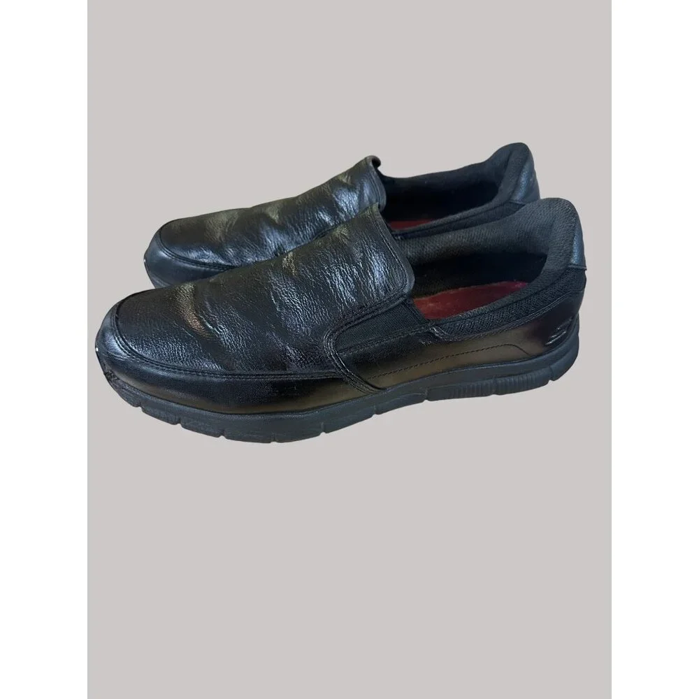 Skechers Size 12 Mens Black Synthetic Slip-Resistant Work Loafers
